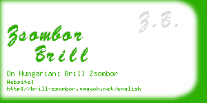 zsombor brill business card